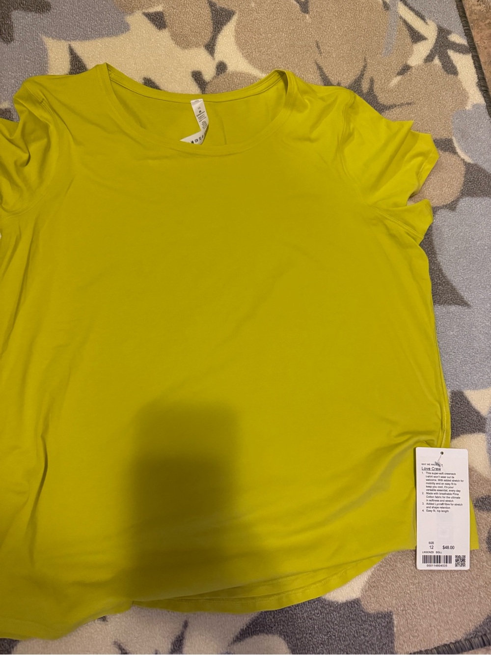 lululemon athletica Lemon-Lime Scoop Neck Short Sleeve Tee